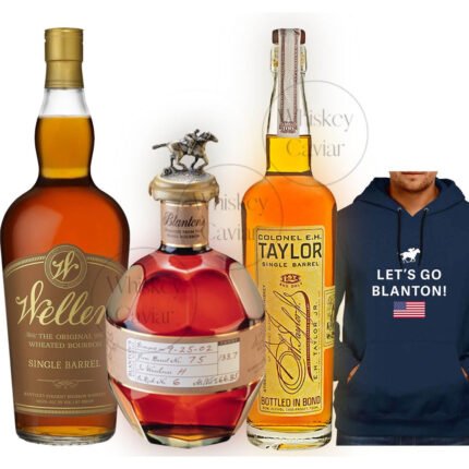 Weller Single Barrel, E.H. Taylor Single Barrel, Blanton's Straight from the Barrel, & Let's Go Blanton! Hoodie Value Bundle