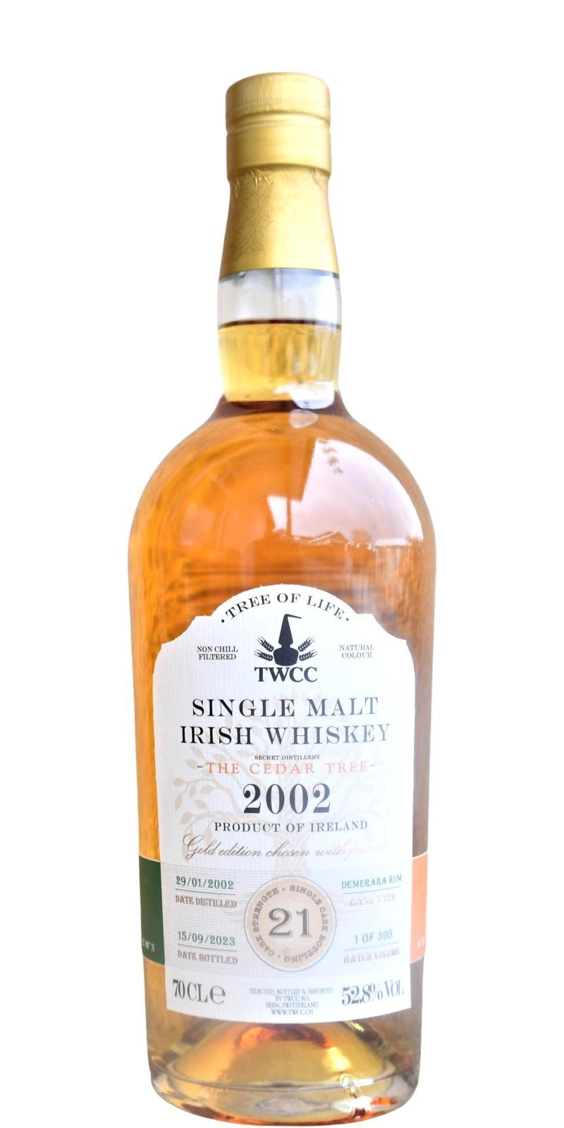 2002 Aged 15 Years Irish Single Malt Whiskey 700ml 2002 Aged 15 Years Irish Single Malt Whiskey 700ml